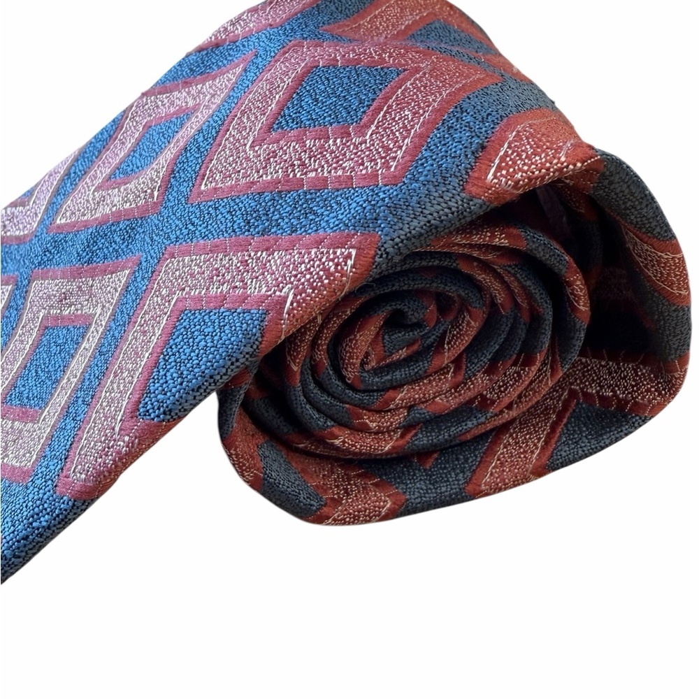 Geometric Blue and Red Men's Tie